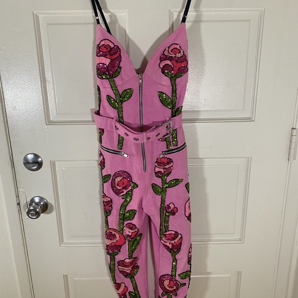 Discount Universe Pink Roses Bodysuit / Jumpsuit - Picture 2 of 10